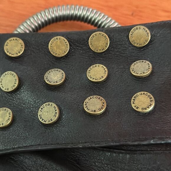 Marc by Jacobs Short Boots High Heels Leather Logo Studs 37.5 - Picture 6 of 9